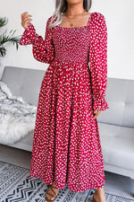 Elegant Square Neck A Line Pleated Dress