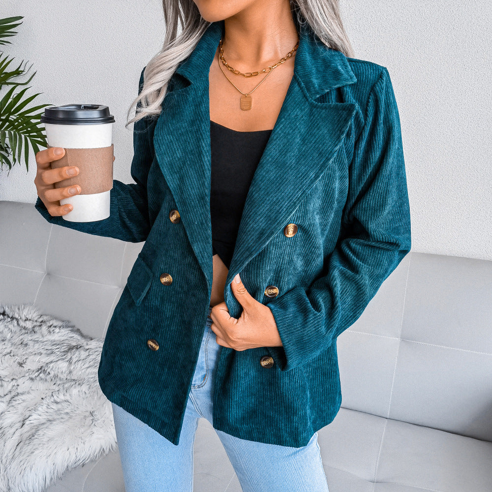 Lapel Collar Double Breasted Blazer