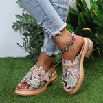 Pantoufles Bling à talons compensés en PU à rivets