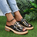 Pantoufles Bling à talons compensés en PU à rivets