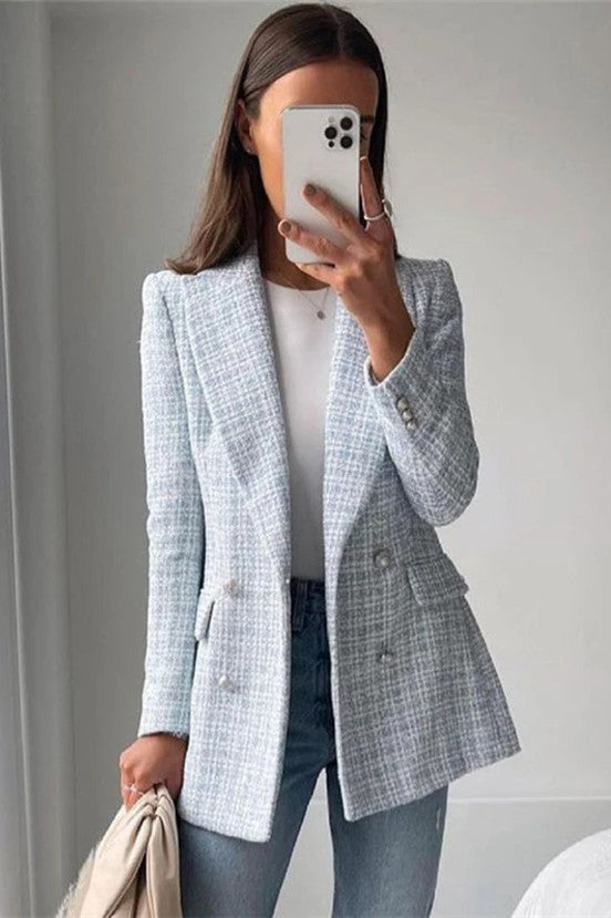 Manteau croisé vintage blazer en tweed