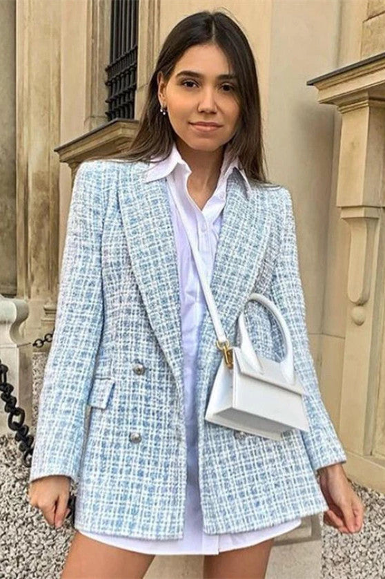 Manteau croisé vintage blazer en tweed