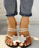 Beach Vacation Flowers Flat Slippers - Pavacat