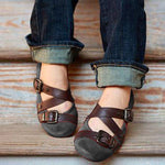 Buckle Strap Casual Flats Loafers Sandals Pavacat 