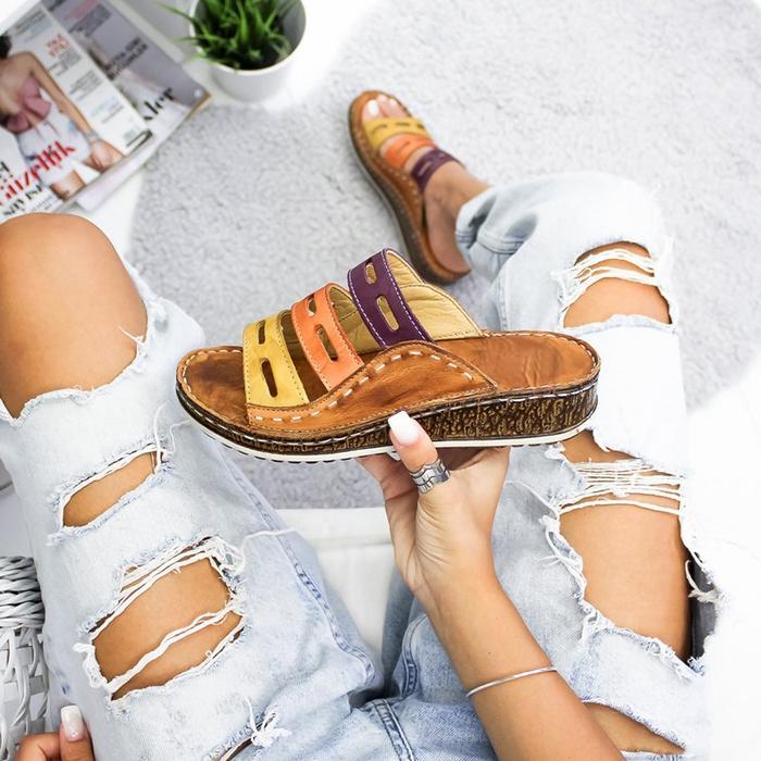 Casual Color Thick Bottom Slippers - Pavacat