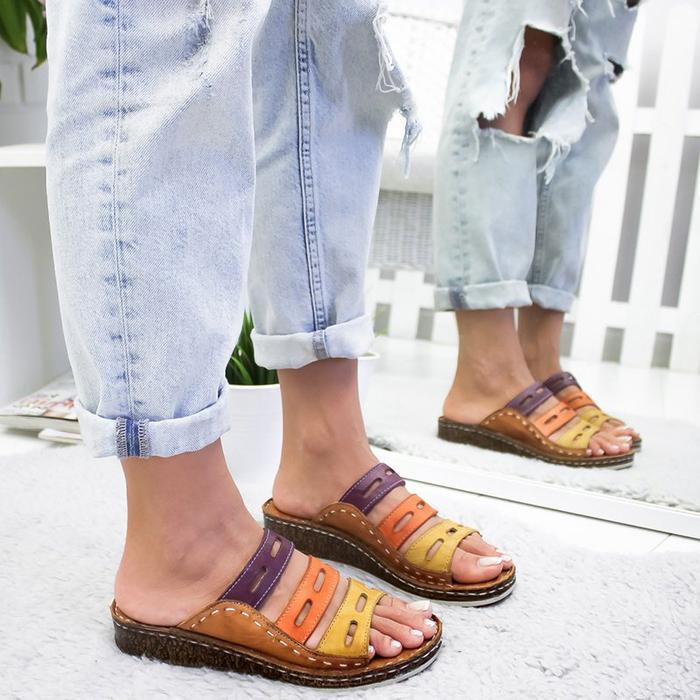 Casual Color Thick Bottom Slippers - Pavacat