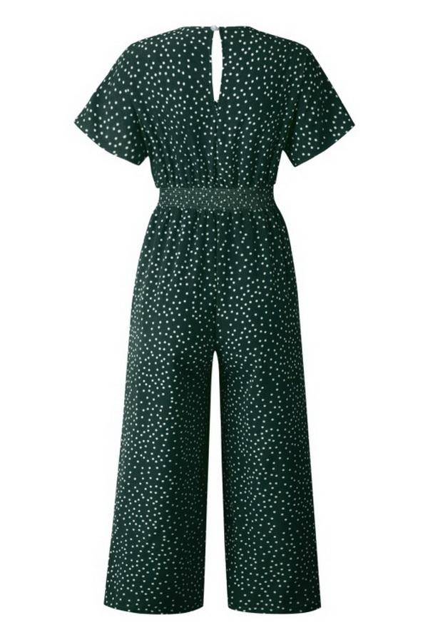 Casual Printed V-neck Pocket Jumpsuit Jumpsuits & Rompers 5201906191605 
