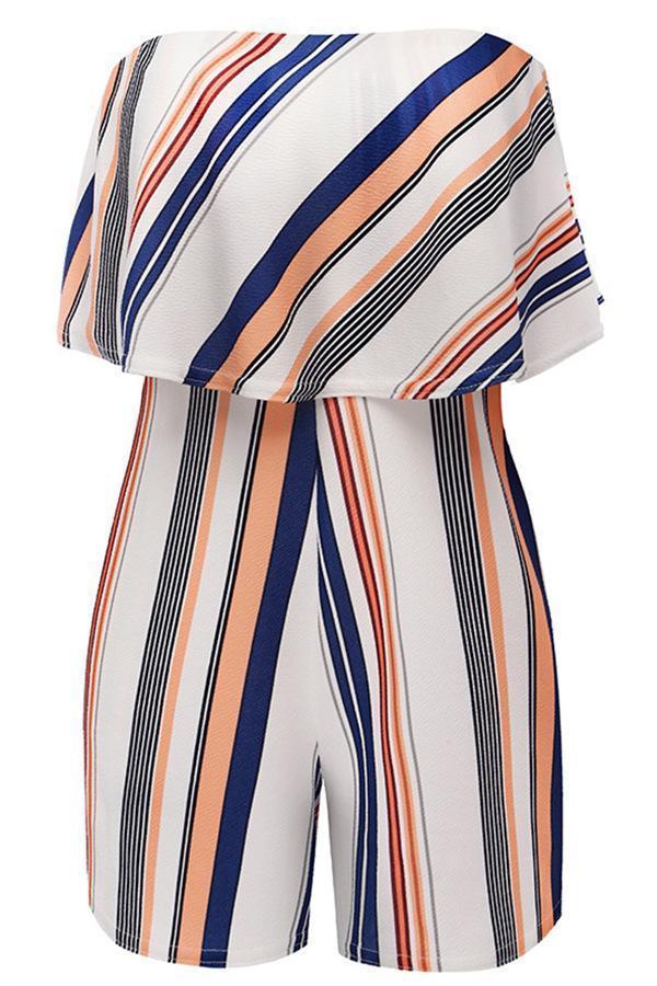 Casual Striped Off Shoulder Jumpsuit Jumpsuits & Rompers chicnico 