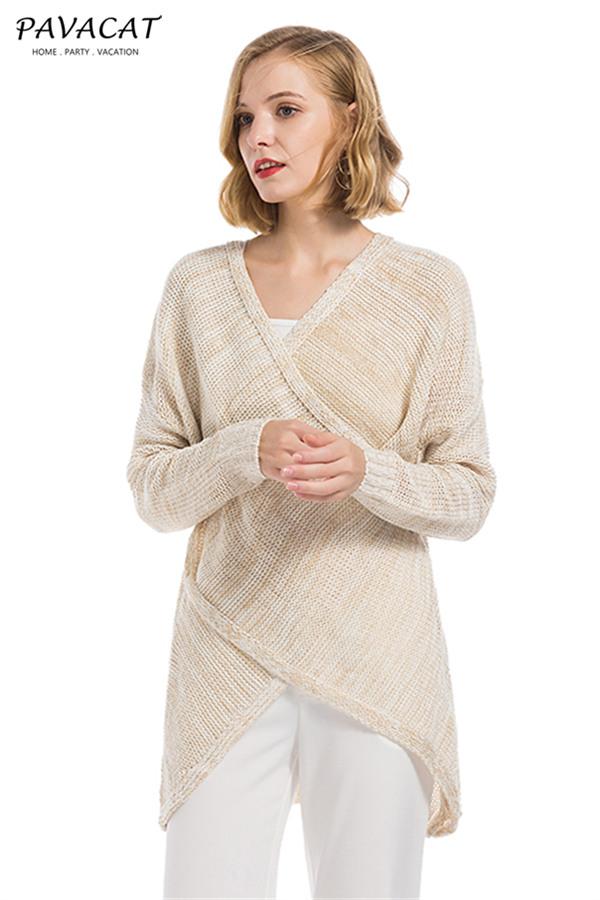 Casual V Neck Front Cross Weekend Sweater Pullover VICI 