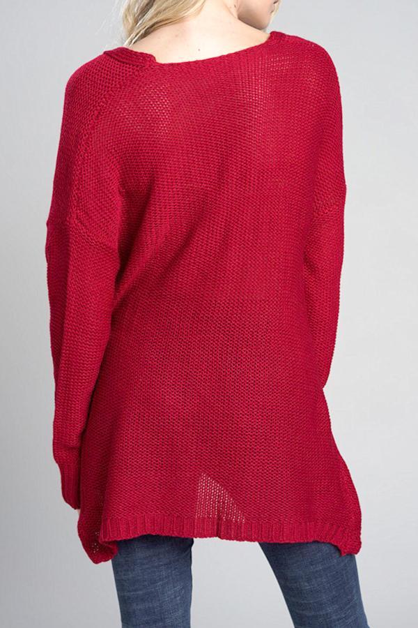 Casual V Neck Front Cross Weekend Sweater Pullover VICI 