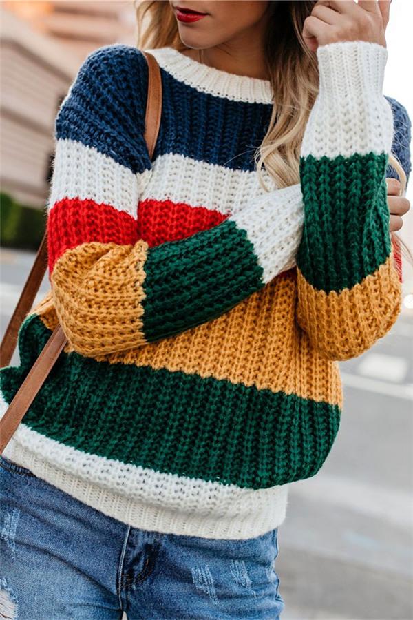 Chasing The Rainbow Striped Sweater Pullover Pavacat 