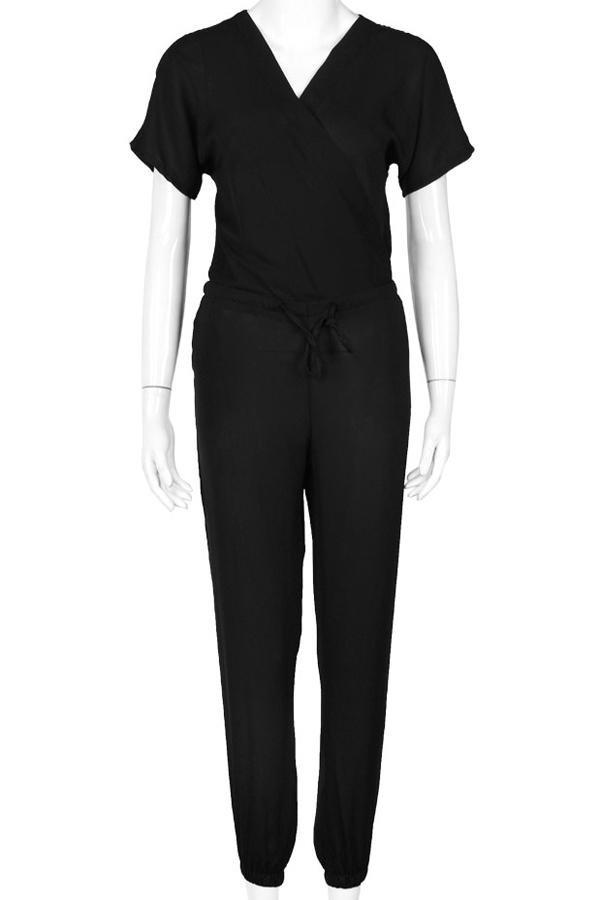 Chiffon Short Sleeve Jumpsuit Jumpsuits & Rompers Pavacat 