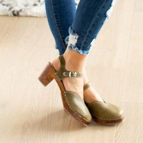 Clogs For Vintage Buckle Strap Closed Toe Shoes Sandals Pavacat 