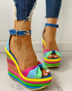 Colorful Leisure Wedges Sandals - Pavacat