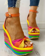 Colorful Leisure Wedges Sandals - Pavacat