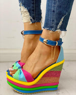 Colorful Leisure Wedges Sandals - Pavacat