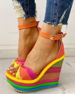 Colorful Leisure Wedges Sandals - Pavacat