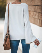 Commuter V-neck Loose Knitted Shirt Pullover xiaolai 
