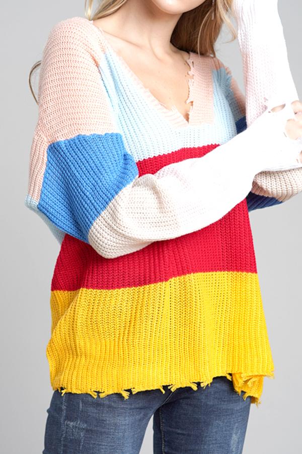 Distressed Versatile Sweater Pullover VICI 