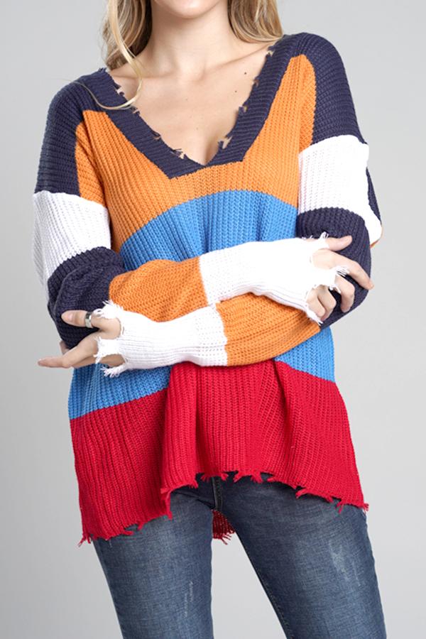 Distressed Versatile Sweater Pullover VICI 