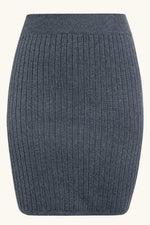 Elastic Band Knitted Ribbed Straight Skirt - Pavacat