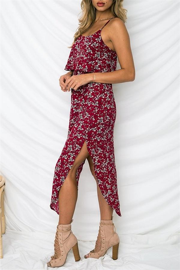 Elegant Floret Sleeveless Dress Dress 5201812281531 S navy 