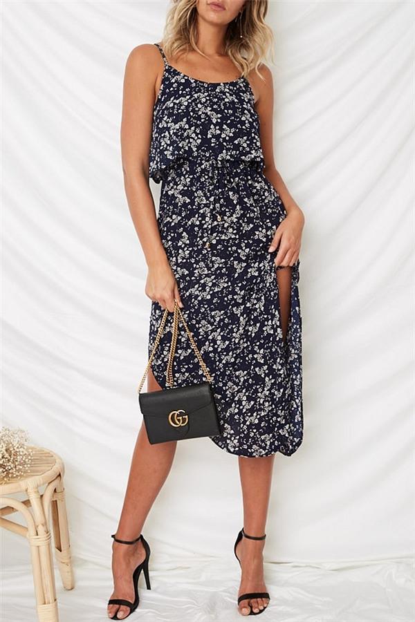 Elegant Floret Sleeveless Dress Dress 5201812281531 