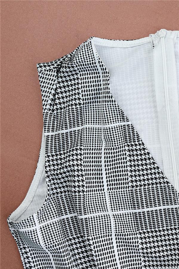 Elegant Pockets Plaid Belt Jumpsuit Jumpsuits & Rompers 5201904110331 