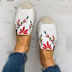 Embroidered Espadrille Flat Slippers Shoes Canvas Low Heel Daily Slip On Sandals Pavacat 