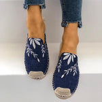Embroidered Espadrille Flat Slippers Shoes Canvas Low Heel Daily Slip On Sandals Pavacat 