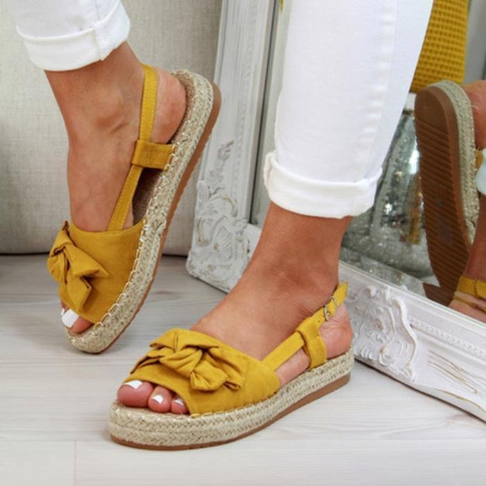 Espadrille Platform Buckle Sandals - Pavacat