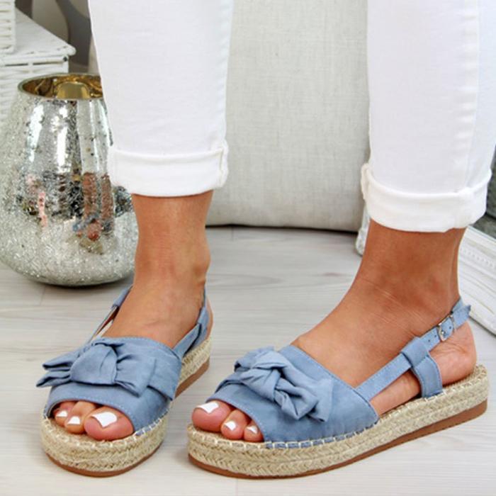 Espadrille Platform Buckle Sandals - Pavacat