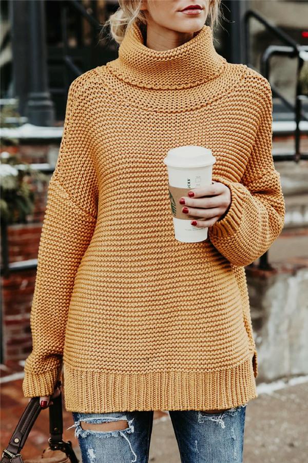 Evergreen Knit Sweater Pullover poppoly Yellow 