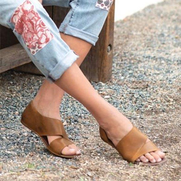 Fashion Casual Fish Toe Flat Sandals Sandals Pavacat US5.5(LABEL SIZE 35) Brown 