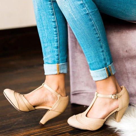 Fashion Summer Buckle Stiletto Heel Sandals - Pavacat