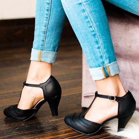 Fashion Summer Buckle Stiletto Heel Sandals - Pavacat