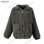 Faux Lambswool Oversized Coat Coat Aliexpress S Armygreen 