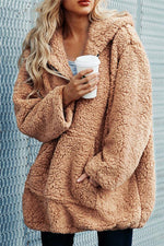 Faux Lambswool Thick Hooded Teddy Coat Pullover Simplee 