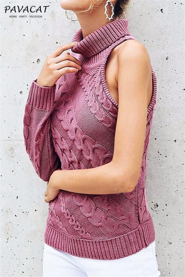 Frost Cable Knit One Sleeve Sweater - White Pullover Aliexpress 