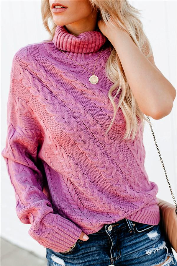 Frost Cable Knit One Sleeve Sweater - White Pullover Aliexpress One Pink 