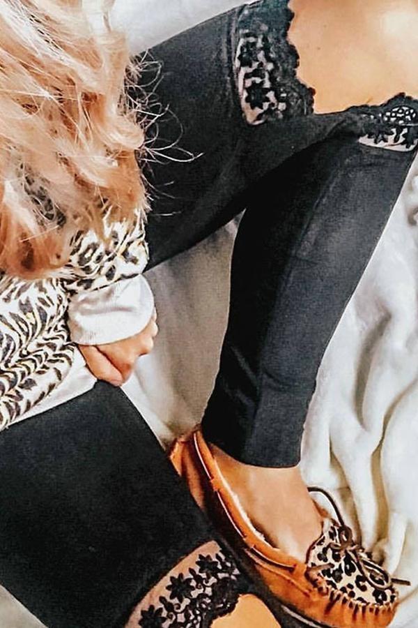 Lace Cut Out Skinny Pants Pants 5201903041613 