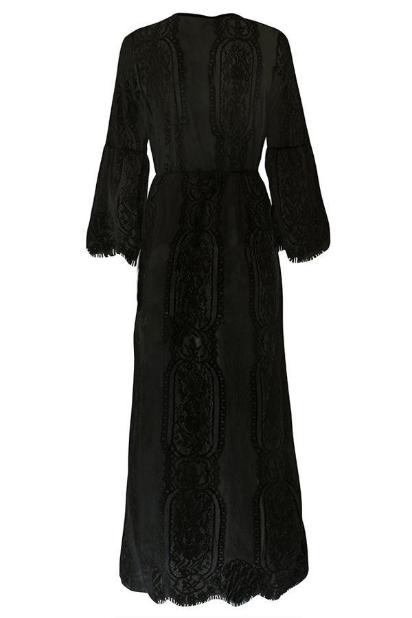 Lace Tie Front Beach Cover Up Dress 5201904110309 