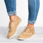 Lace Up Perforated Oxfords Shoes Plus Size Casual Shoes Loafers & Flats Pavacat 