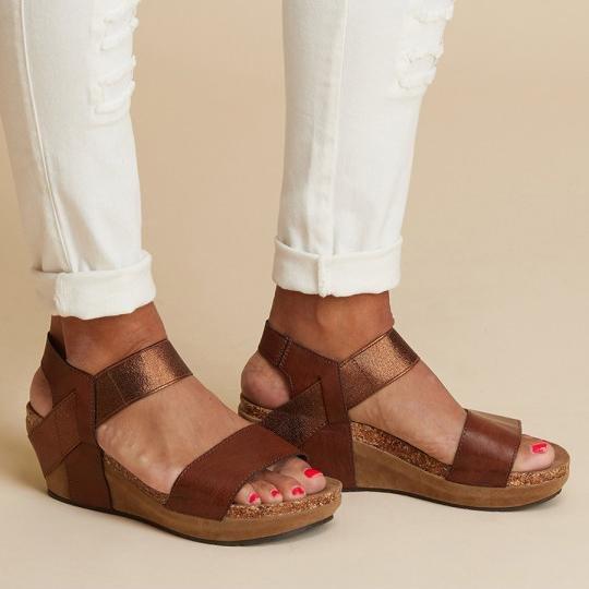 Large Size Summer Med Wedge Comfortable Platform Sandals Sandals Pavacat US5.5(LABEL SIZE 35) Brown 