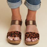Large Size Summer Med Wedge Comfortable Platform Sandals Sandals Pavacat US5.5(LABEL SIZE 35) Leopard 