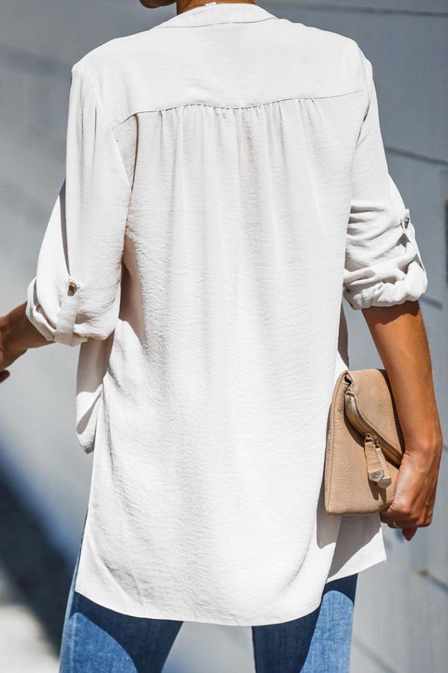 Loose Front-middle Cross Seven-sleeve Shirt - Pavacat