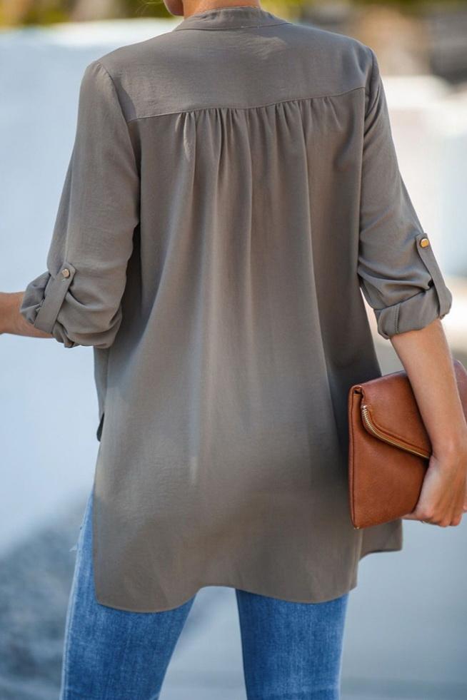 Loose Front-middle Cross Seven-sleeve Shirt - Pavacat