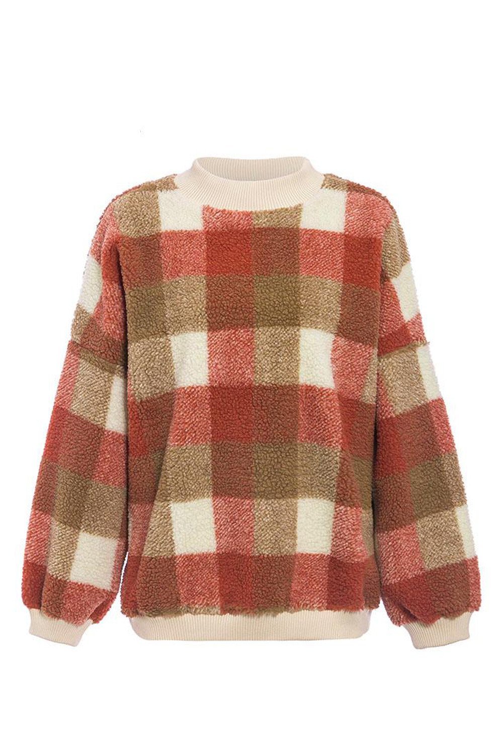 Loose Lambswool Plaid Pullover - Pavacat