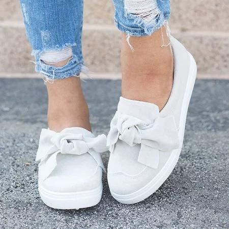 Nubuck Loafers Casual Bowknot Shoes - Pavacat