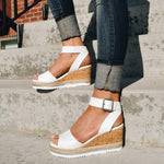 Open Toe Low Heel Holiday Sandals Sandals Pavacat US5.5(LABEL SIZE 35) White 